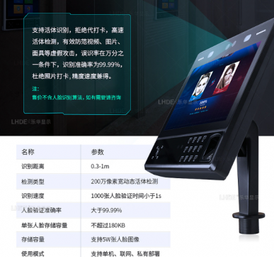 人臉識別一體機在各行業中的應用以及使用注意事項