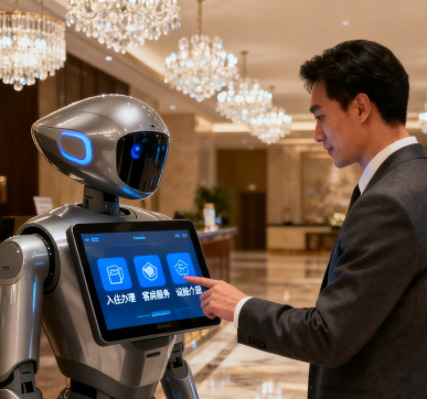 工業顯示器在酒店迎賓機器人中的應用
